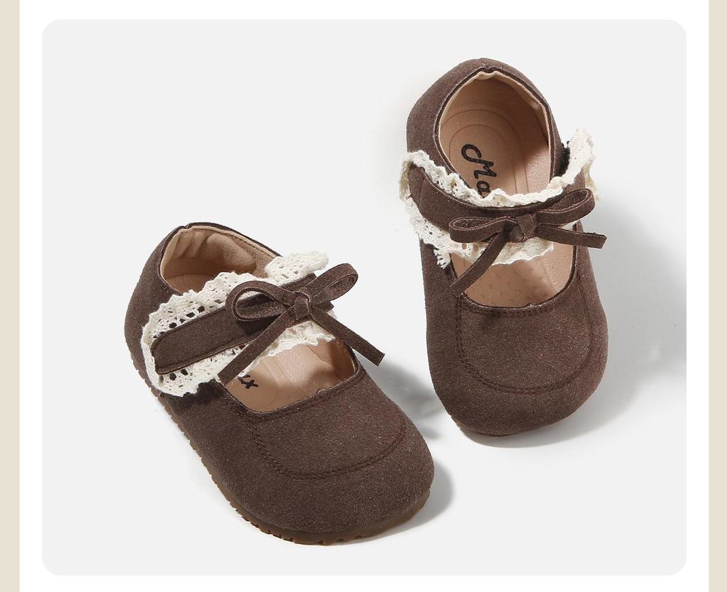 Frühling 2026 Baby Mädchen Schleife Weiche Sohle Leder Lauflernschuhe - Prinzessinnen Ballerinas