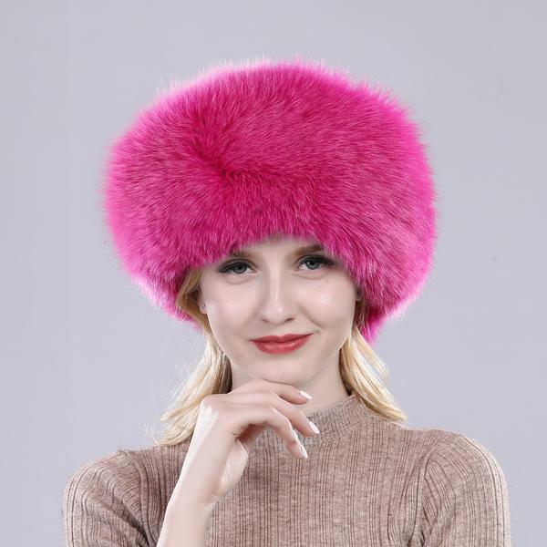 100% Natural real fox fur hat Women cap Thick fur cap Winter warm hat Female fashion for women hat with earmuffs hat