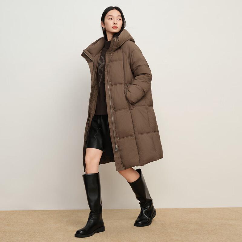 Elva' Island Women's Premium Hooded Mid-Length Thick Down Jacket