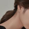 Real 925 Silver Zircon Cross Exquisite Stud Earrings For Women Classic Fine Jewelry Niche Light Accessories