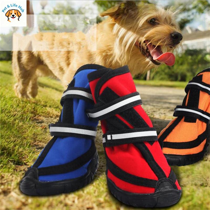 Four Seasons Waterproof Pet Shoes For Small To Large Dogs XXL Size Oxford Sole Reflective Pet Rain Boots