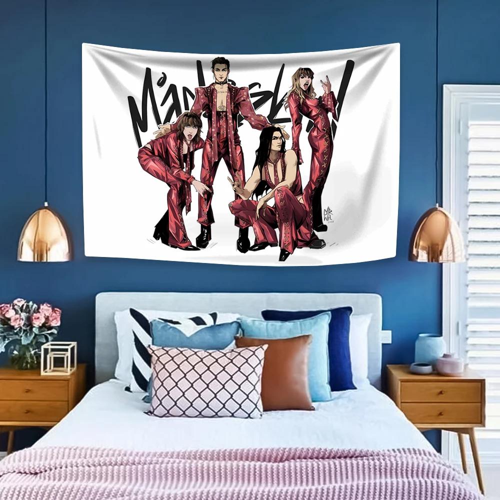 

Italian Rock Bands Tapestry Maneskins Music Home Decor Aesthetics Large Fabric Background Bedroom Dorm Decoration Party Backdrop 74x94cm(29x37in)