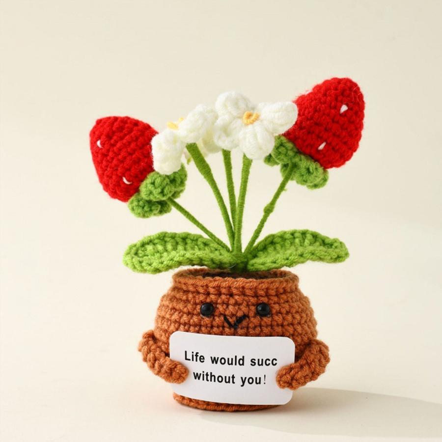 33 Styles Crochet potted tabletop Words of encouragement forget-me-not crochet orange convolia heart-warming ornament