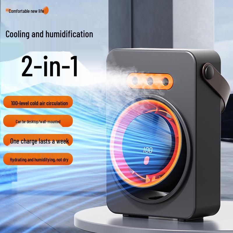 2026 Hot-Selling Desktop Spray Fan with Light - Small Humidifying USB Fan for Home or Office