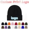 ABHV1 Individuell bedrucktes Logo Winter Strickmütze Warm halten Kälteschutzmütze Unisex Einfarbige Hip Hop Häkelmütze Totenkopf Mützen