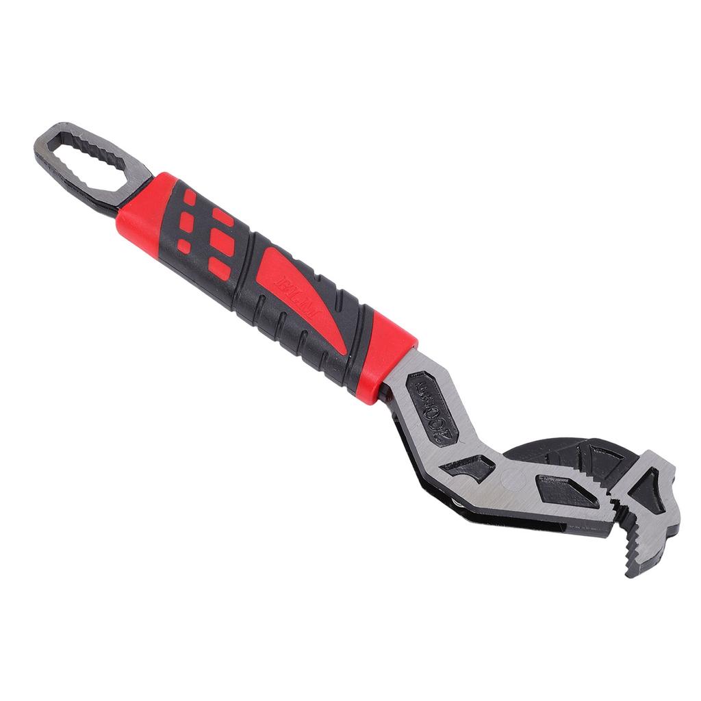 Self Adjusting Pipe Wrench 8in Dual Heads Multifunctional Self Locking Steel Plumbing Tool