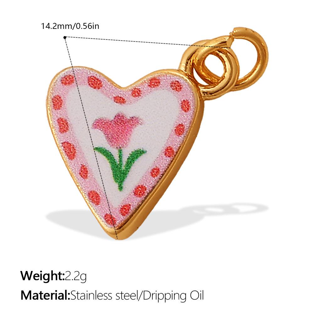 Fashion Enamel Round Brand Pendant Mama Strawberry Love Shape Exquisite Small Pendant
