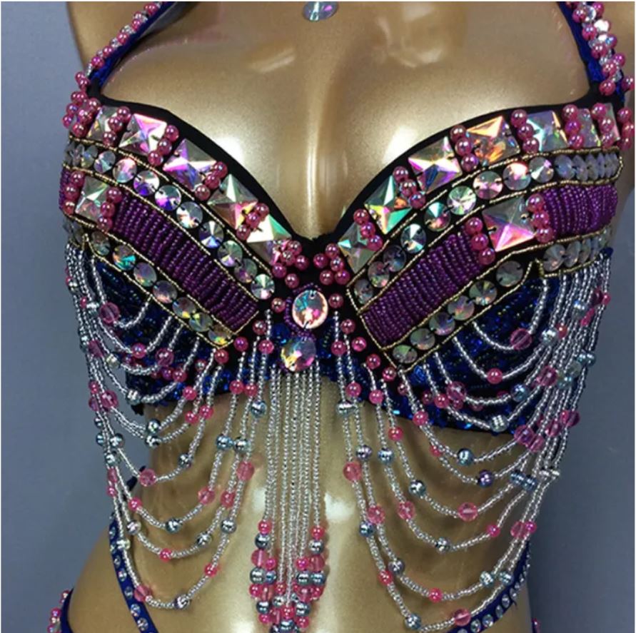 New Women's Belly Dance Costumes Senior Bra Belly Dancing Clothes Bellydance Bead Sequins Bra Top