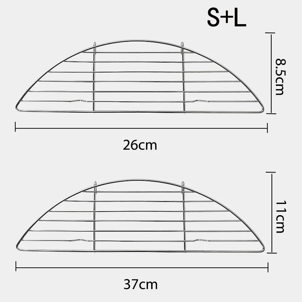 Stainless Steel Grill Pan Baking Net Rack Barbecue Frying Pan Roast Meat Draining Oil Anti-baking Scorching Grill for Camping