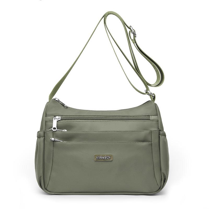 Women'S Bag Spring Fashion Medium And Old Nylon Oxford Cloth One Shoulder Oblique Span Bag Lightweight Multi-Layer Dumpling Bag