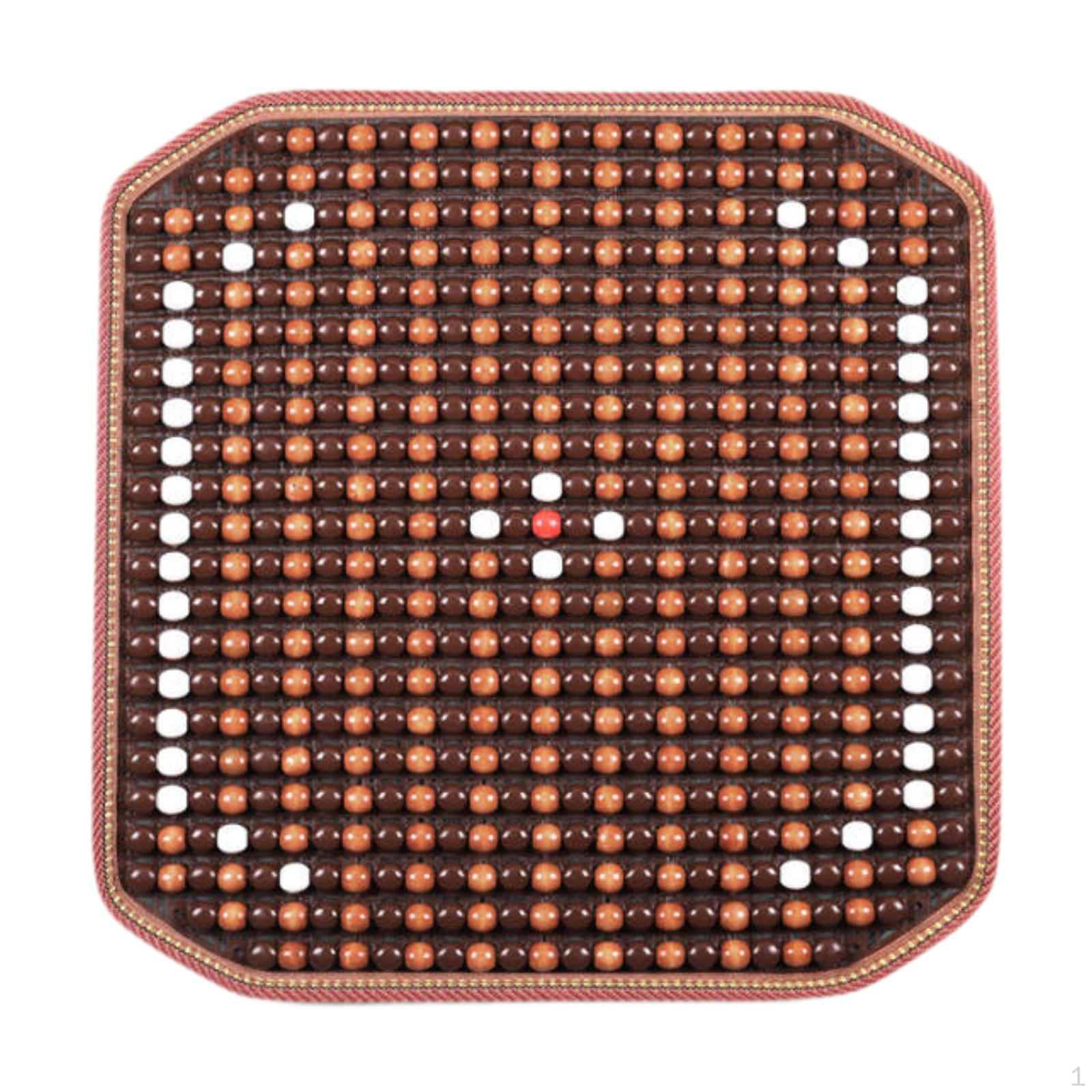 

Seat Cushion Beaded Cover Breathable Wood Bead Cooling Pad Comfortable Construction Easy коричневий