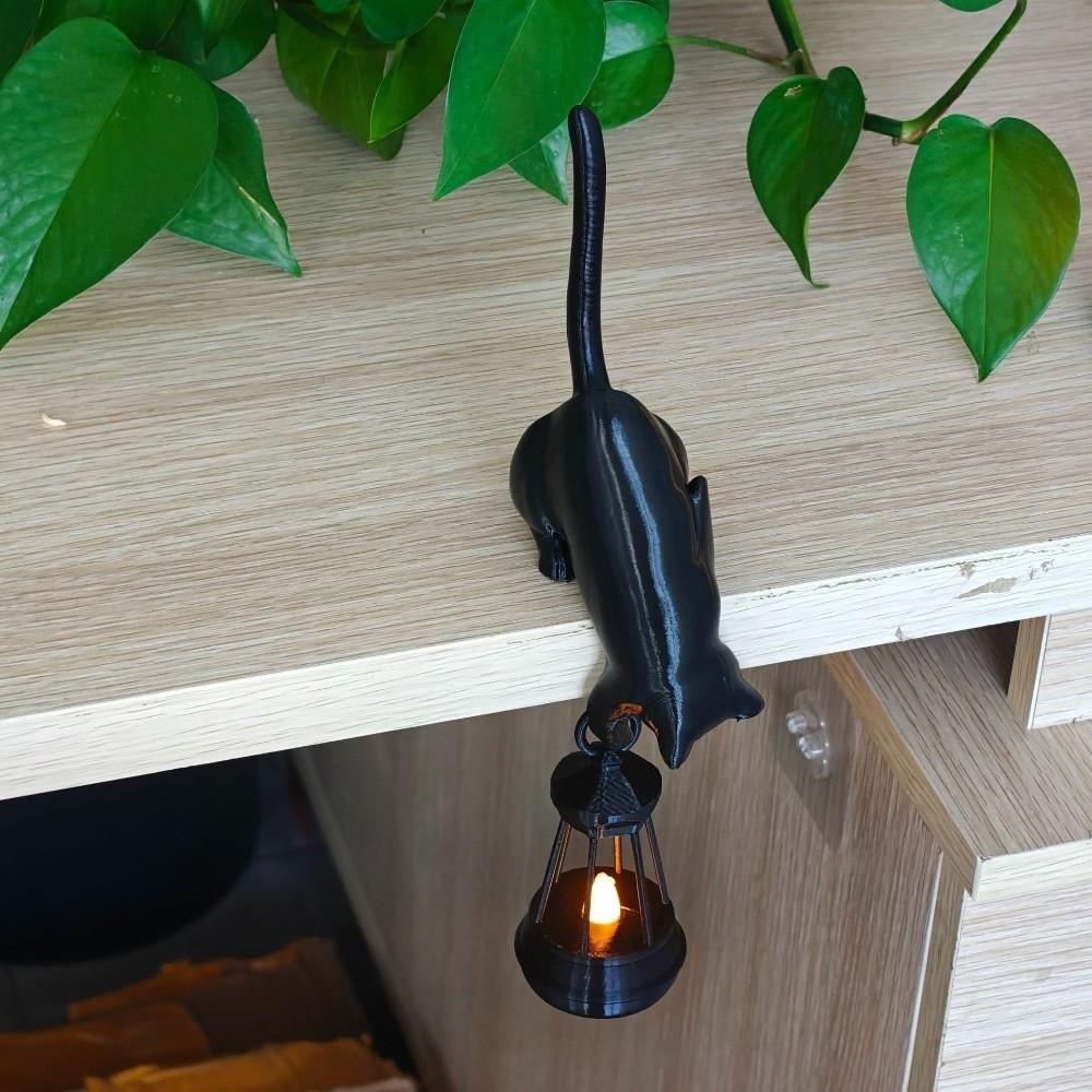 Cute Cat-Shaped Wall Hook Inverted Hanging Bookshelf Lantern Bookshelf Decoration