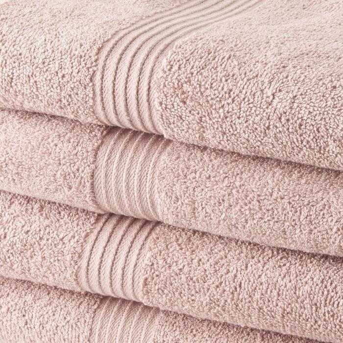 TODAY Set of 4 100% Cotton Bath Towels - 50x100cm - Sand Rose