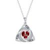 Geometric Witch Knot Zodiac Necklace - Celtic Pendant with Twelve Stones Holiday Gift