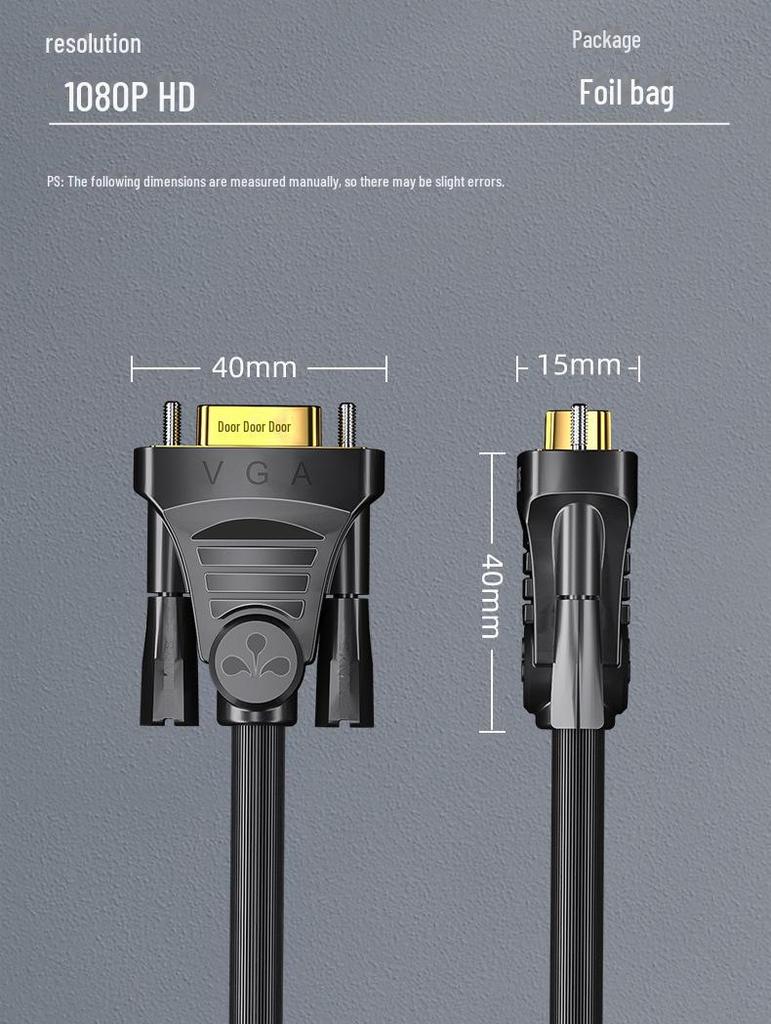Shanze VGA prodlužovací kabel - 10m kabel pro video výstup z počítače, k dispozici v délkách 3m, 5m, 10m, 15m