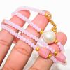 Pink Opal Gemstone Handmade 925 Sterling Silver Jewelry Necklace 18" GK-564