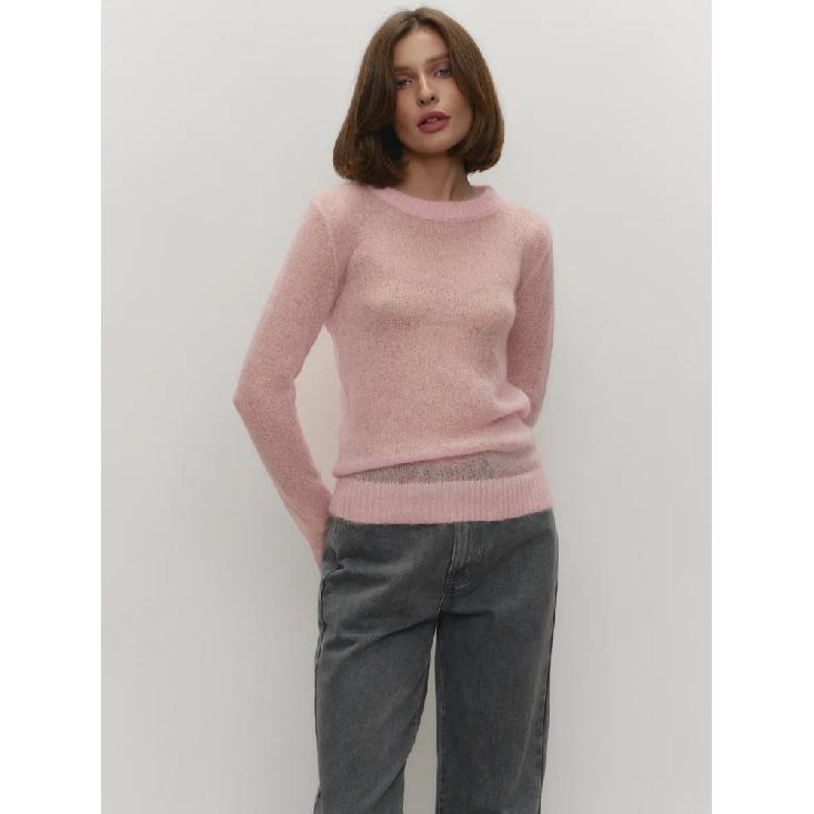 

Летний новый элегантный облегающий свитер с круглым вырезом для женщин, джемперы, повседневные, шикарные, тонкие, с длинными рукавами, модные, свободные женские пуловеры L