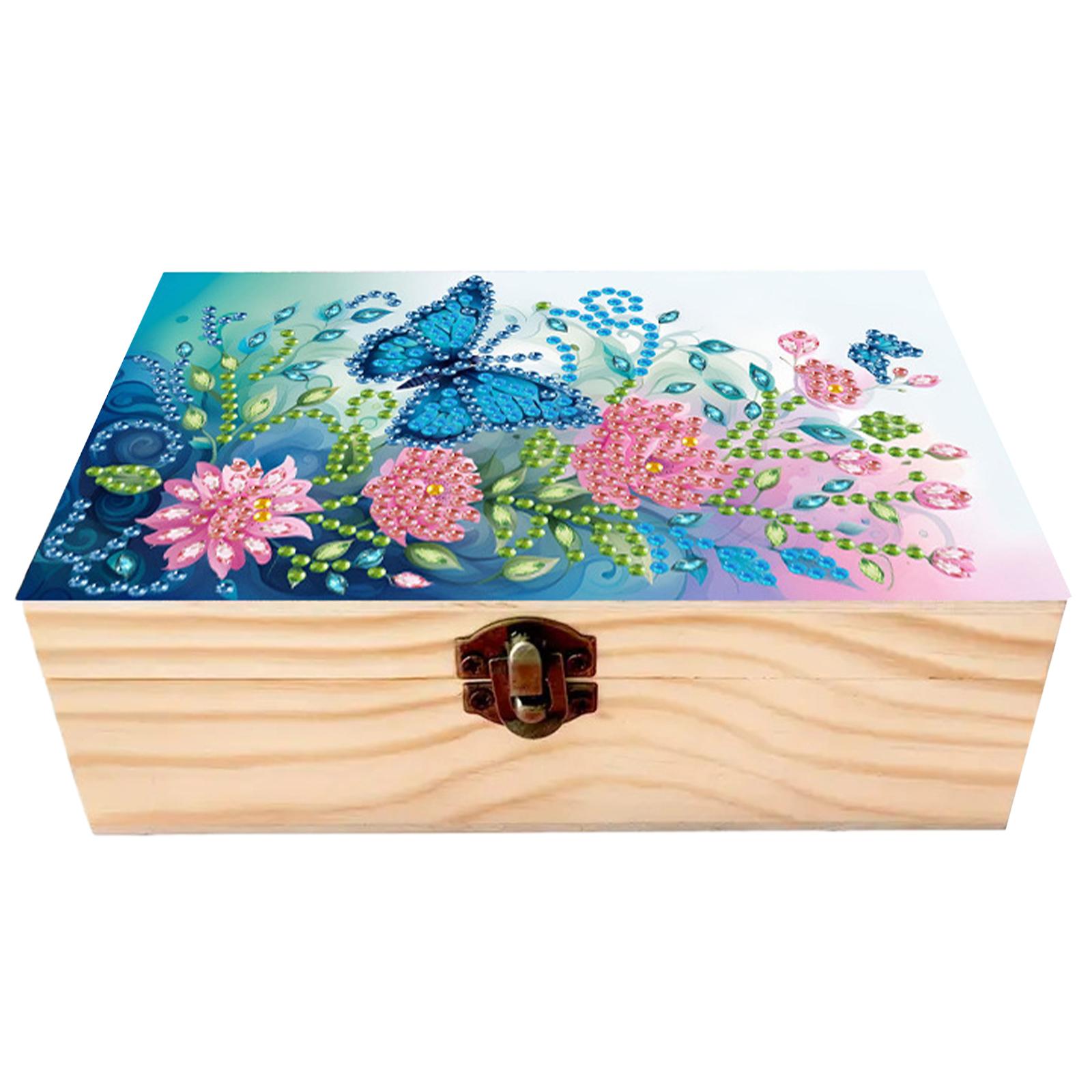 

DIY Wooden 5D Diamond Art Diamond Art Storage Box DIY 5D Craft Jewelry Box for Adults Rings Beads and Jewelry Accessories