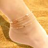 5 st/set Damankelkedjor Stapelbara Lagerdelade Ihålig Kedja Justerbar Längd Enkel Stil Ankelsmycke Smycken Fest Strand Vardag Ankelsmycke