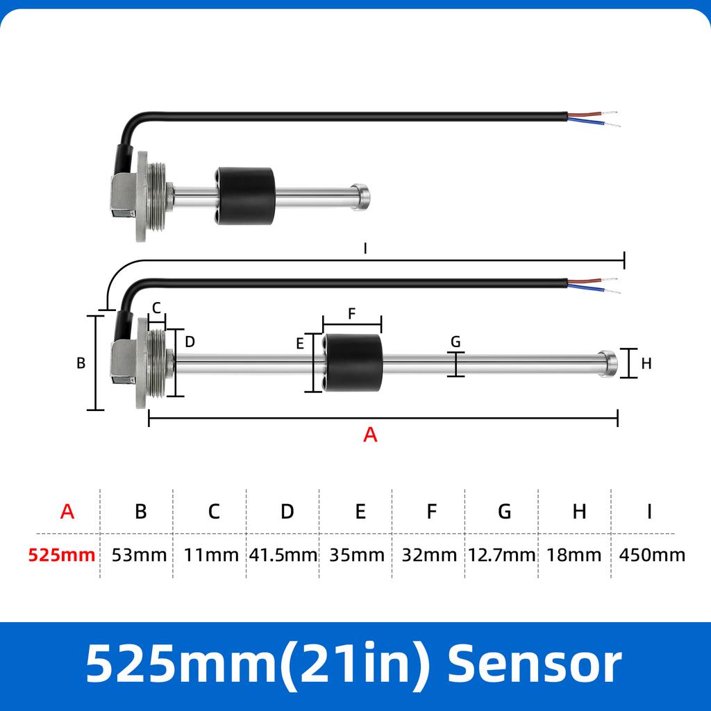 A3 Wasserstandssensor 0~190 Ohm Kraftstoffstandssensor 100-525MM Öl Flüssigkeit Wassertank Kraftstoffsensoren Für Kraftstoff-/Wasserstandsanzeige