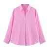 Special for European and American women's clothing casual lapel collar long-sleeved temperament basic poplin shirt 1187116
