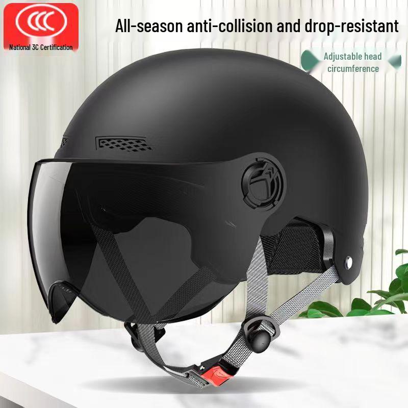 3C Certified Electric Vehicle Helmet for Men & Women - All-Season Safety & Sun Protection, Summer Scooter Half Helmet