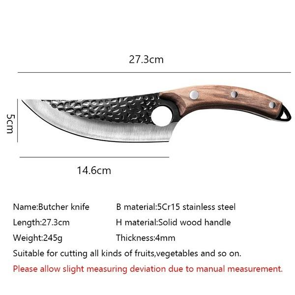 5.5inch Meat Cleaver Hunting Knife Handmade Forged Boning Knife Serbian Chef Knife Stainless Steel Kitchen Knife Butcher Fish Knife