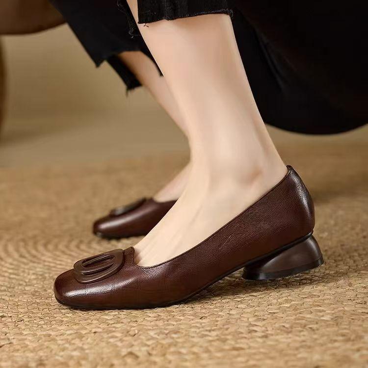 New French retro shallow mouth round head flat-soled single shoes women's autumn small fragrance Mary Jane versatile and comfortable women's shoes