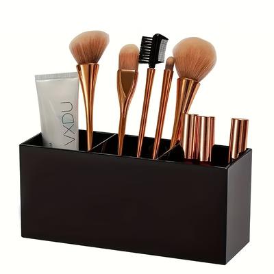 Une boîte de rangement multifonctionnelle haut de gamme pour pinceaux de maquillage qui sert d'organisateur anti-poussière pour rouges à lèvres et gloss à lèvres