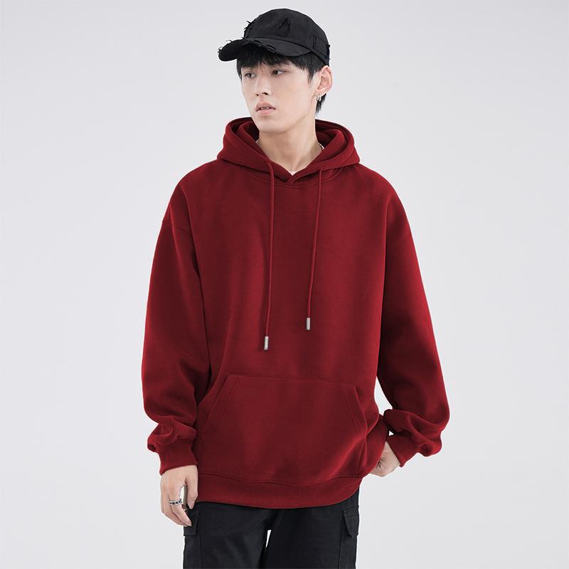 Yu Wenle Retro Hoodie - Men's Trendy Heavyweight Pullover for Spring & Autumn