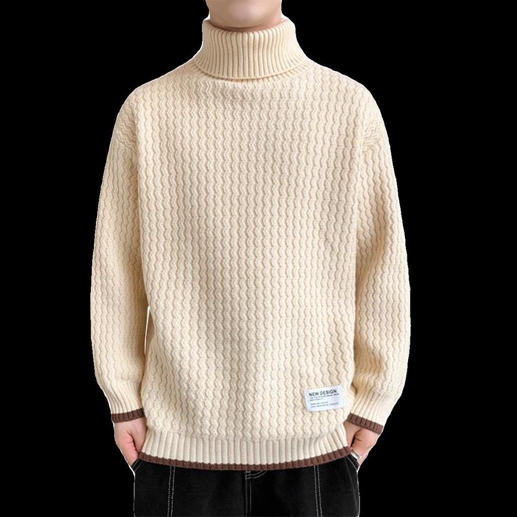 Trendy Brand Men's Winter Turtleneck Sweater, Fashionable and Versatile Sweater for Couples, Warm Base Shirt, Handsome Sweater