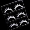 3Pairs Cross Strip White Eyelashes for Cosplay Makeup Natural Looking Long Lashes