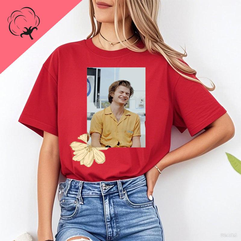 Spieler Djo Joe Keery T-Shirts Retro-Stil Film-Grafik-T-Shirts Baumwolle Rundhals Geschenk für Fans Unisex Oberteile Streetwear Y2k Kleidung