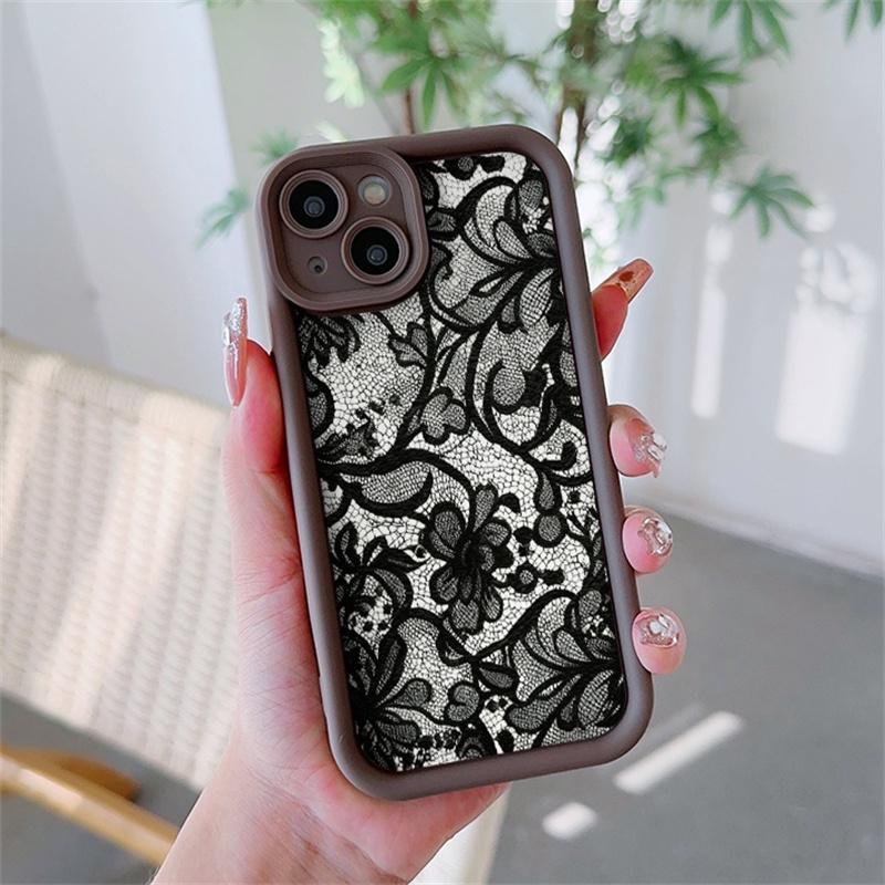 Black Lace Case For Samsung Galaxy A16 A17 A56 A55 A36 A26 A15 5G A06 A07 A54 A53 A35 A34 A52 A33 A23 A24 A25 A14 A05S A04E A32