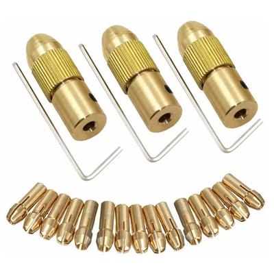7-piece/set Brass Chuck Mini Electric Shaft Drill Chuck Adapter for Quick Release Keyless Drill Bit Adapter