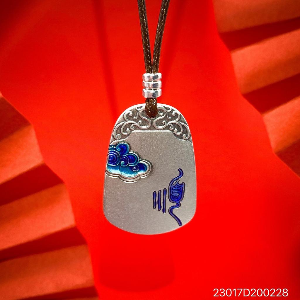 S999 Sterling Silber Friedenslose Marke Retro Kette Anhänger Männliche Und Weibliche Emaille Echte Halskette