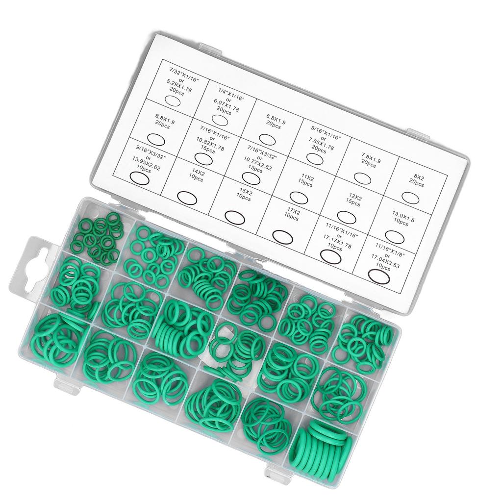 Kit 270 O-ring verdi Gomma Resistente all'usura O-ring Set assortimento di tenuta per automobile