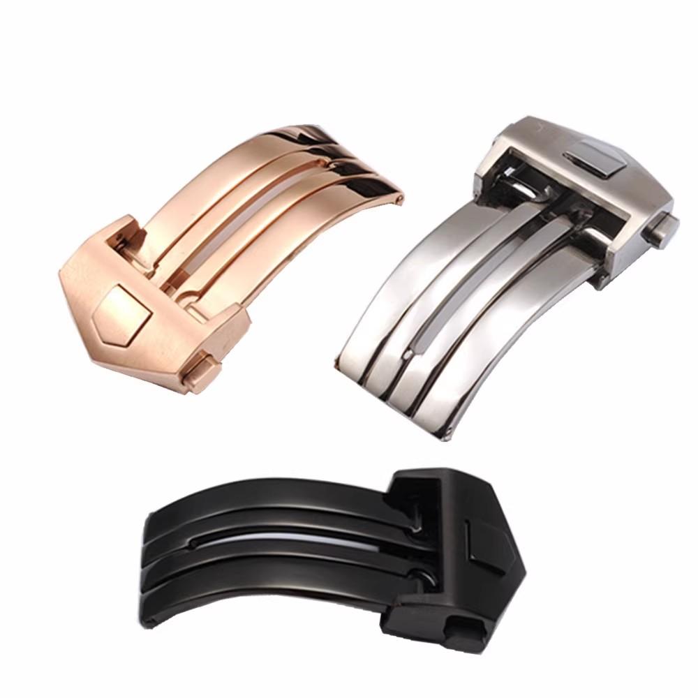 Fivela de Relógio Sólida de Aço Inoxidável Pulseira de Relógio Dobrável 18mm 20mm Adequada para Fecho de Relógio TAG Heuer Acessórios de Pulseira