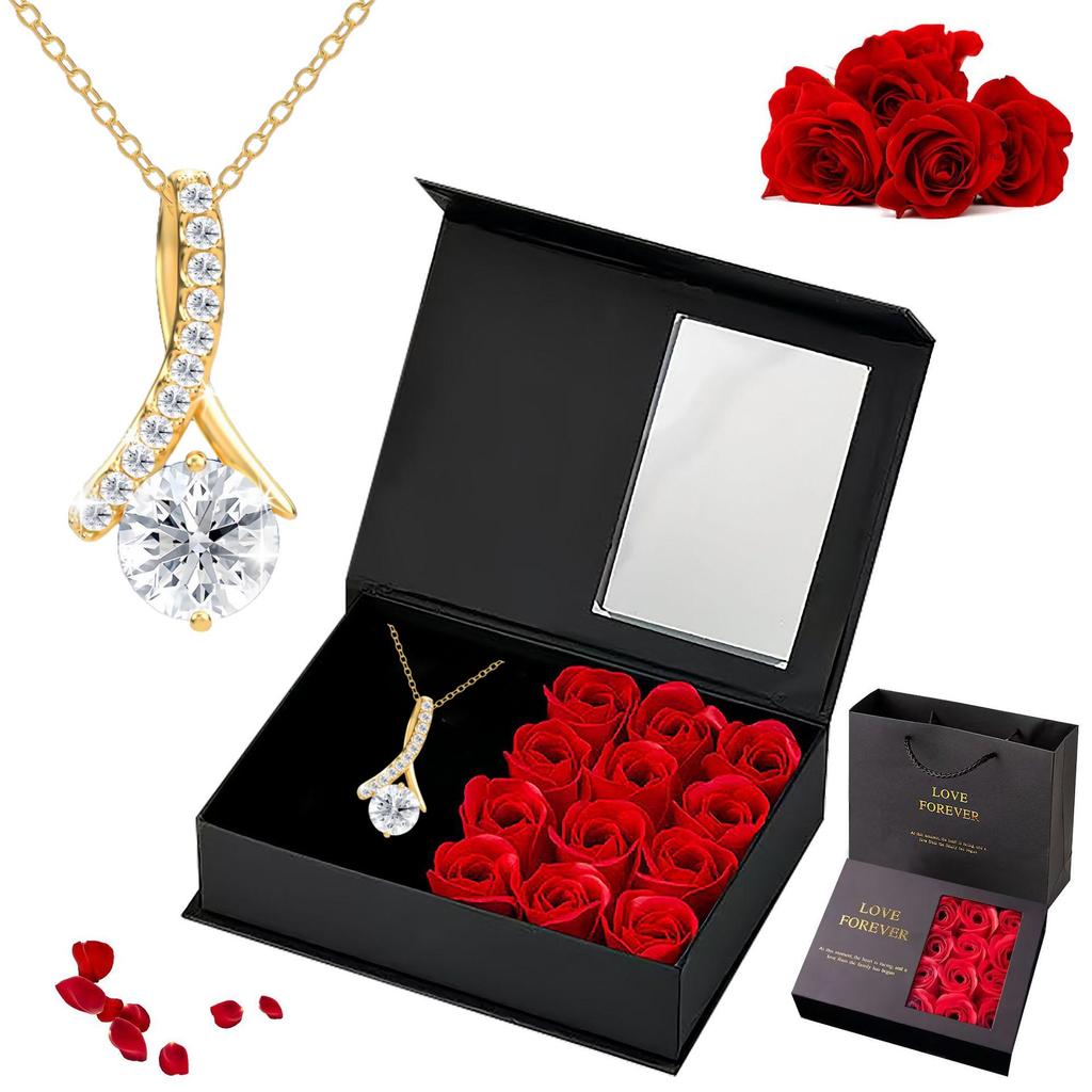 Charming Micro-Inlaid Diamond Pendant Necklace – Fresh, Lovely, and Fashionable Bone Chain