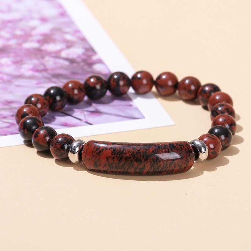 Brățară Pod Cristal Roz FTCY Pentru Bărbați Femei Modă Simplă Piatră Ochi de Tigru Piatră Naturală Mărgele Lanțuri de Mână Zircon Cadou