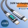 240W Fast Charging Transparent Dual Type-C Cable for Apple/Huawei Car Chargers