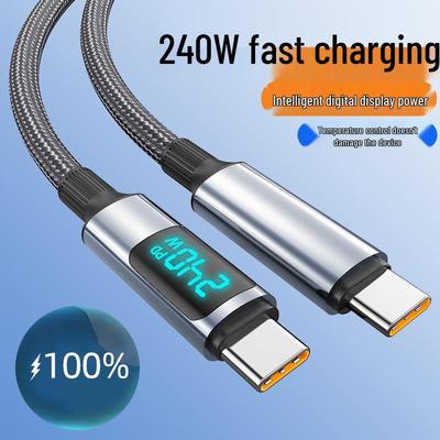 240W Fast Charging Transparent Dual Type-C Cable for Apple/Huawei Car Chargers