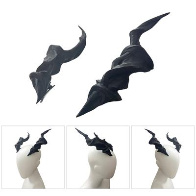 Pinza para el pelo de anime Cuerno Cuerno de Halloween Pinza plana Horquilla de Halloween Pinza para el pelo elegante oscura para cosplay