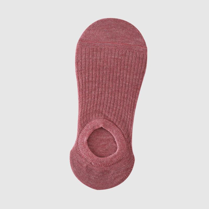 Dámské jarní a letní nové univerzální jednobarevné silikonové protiskluzové neviditelné ponožky do lodiček s vertikálním pruhem