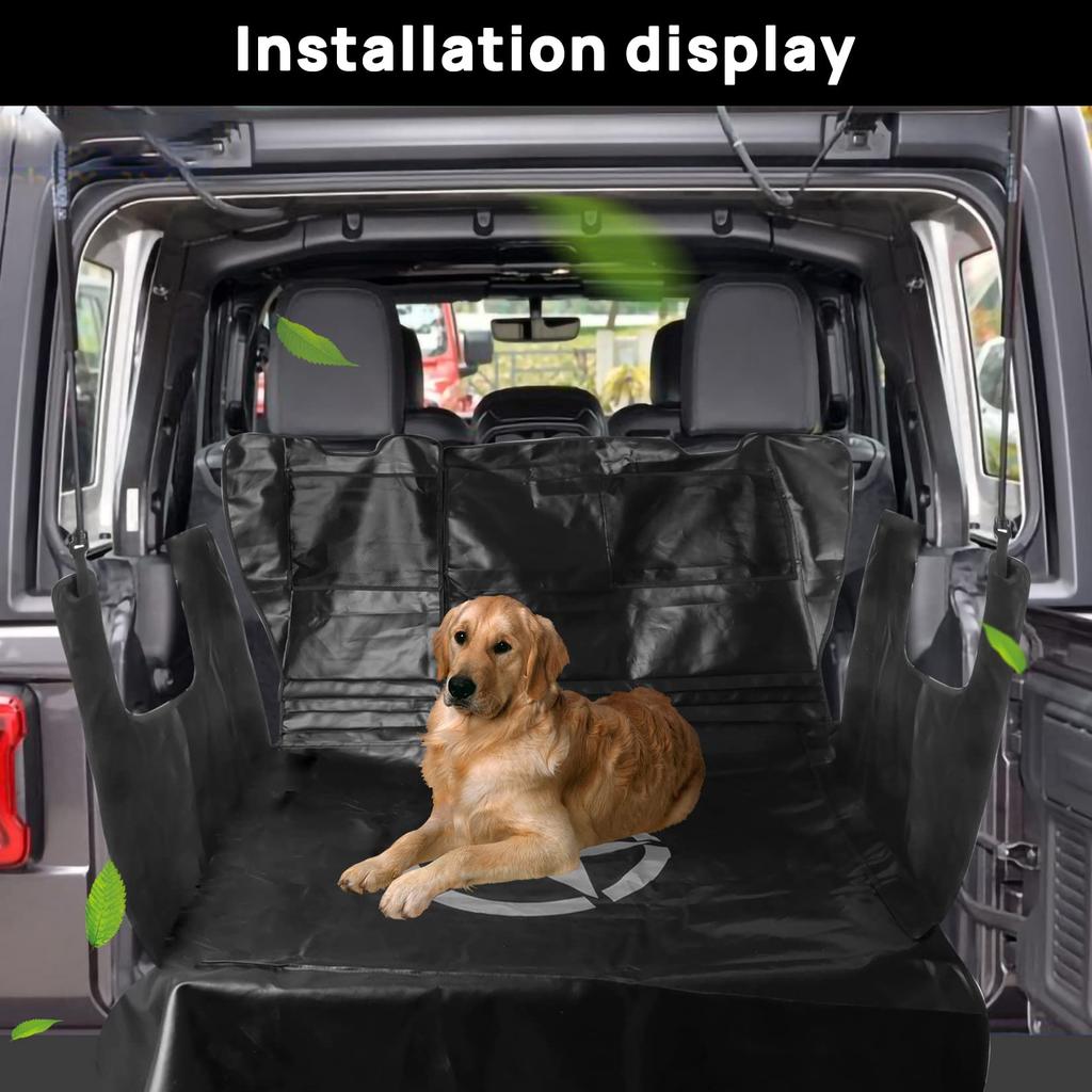PSLER Car Rear Cargo Cover Pet Mat Trunk Puppy Waterproof Heavy Duty Rear Mat Seat Cover Compatible with Wrangler JK Anti-Slip 2007-2017/JL 2018-2019