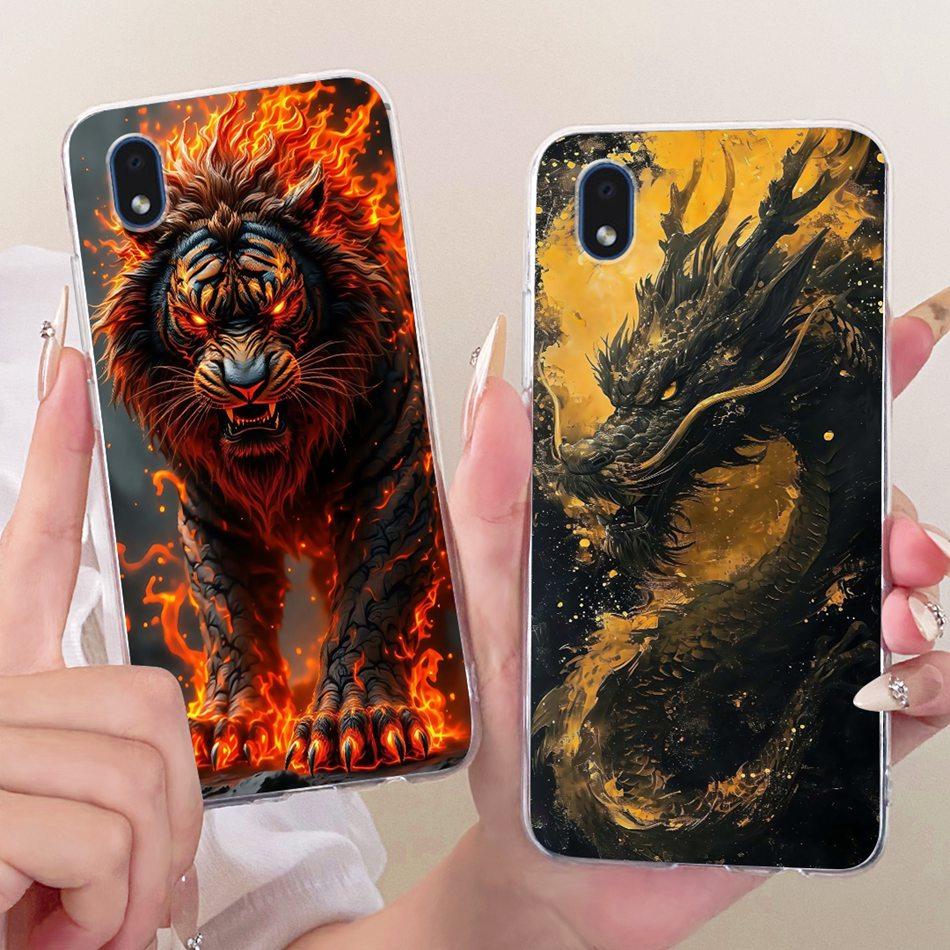 For Samsung Galaxy A01 Core Cool Dragon Tiger Pattern Phone Case For Samsung A01 A01Core A013F A015F Soft Silicone TPU Cases