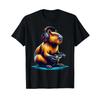 Capybara T Shirt Funny Rodent Video Games Lover Vintage Soft Homme Streetwear Designer Clothes Breathable Versatile