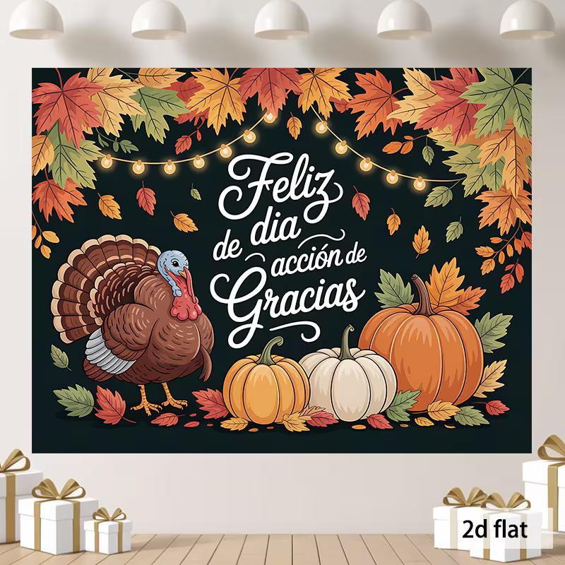 2D Festive Feliz Dia de Accion de Gracias Photography Background 47.2x31.5inch/120*80cm