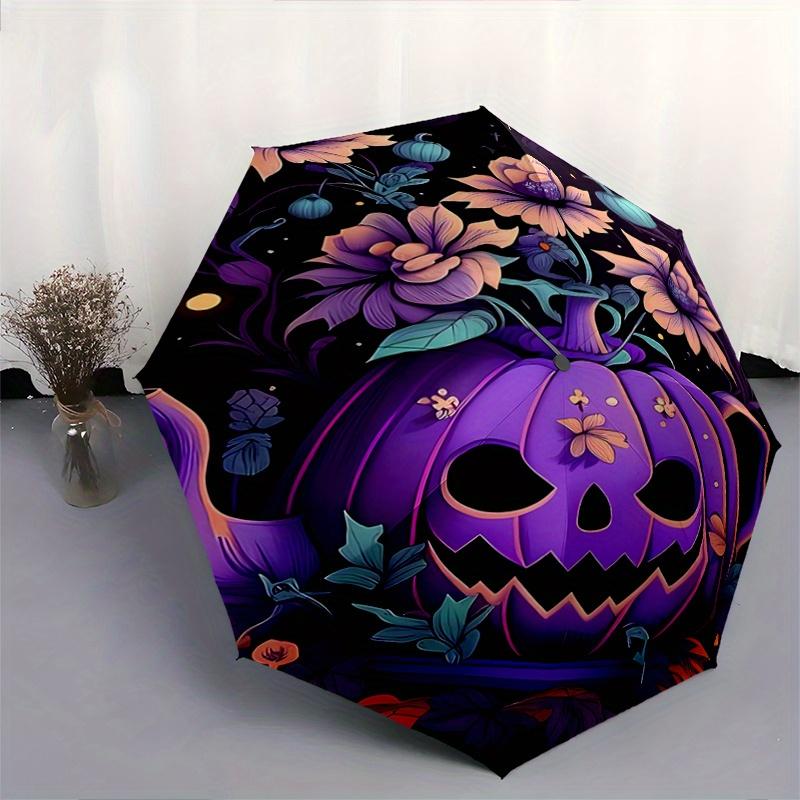 1pc Purple Pumpkin Halloween Elements Automatic Opening and Closing Folding - A Good Choice for Gifts, Fashionable and Convenient Umbrella W