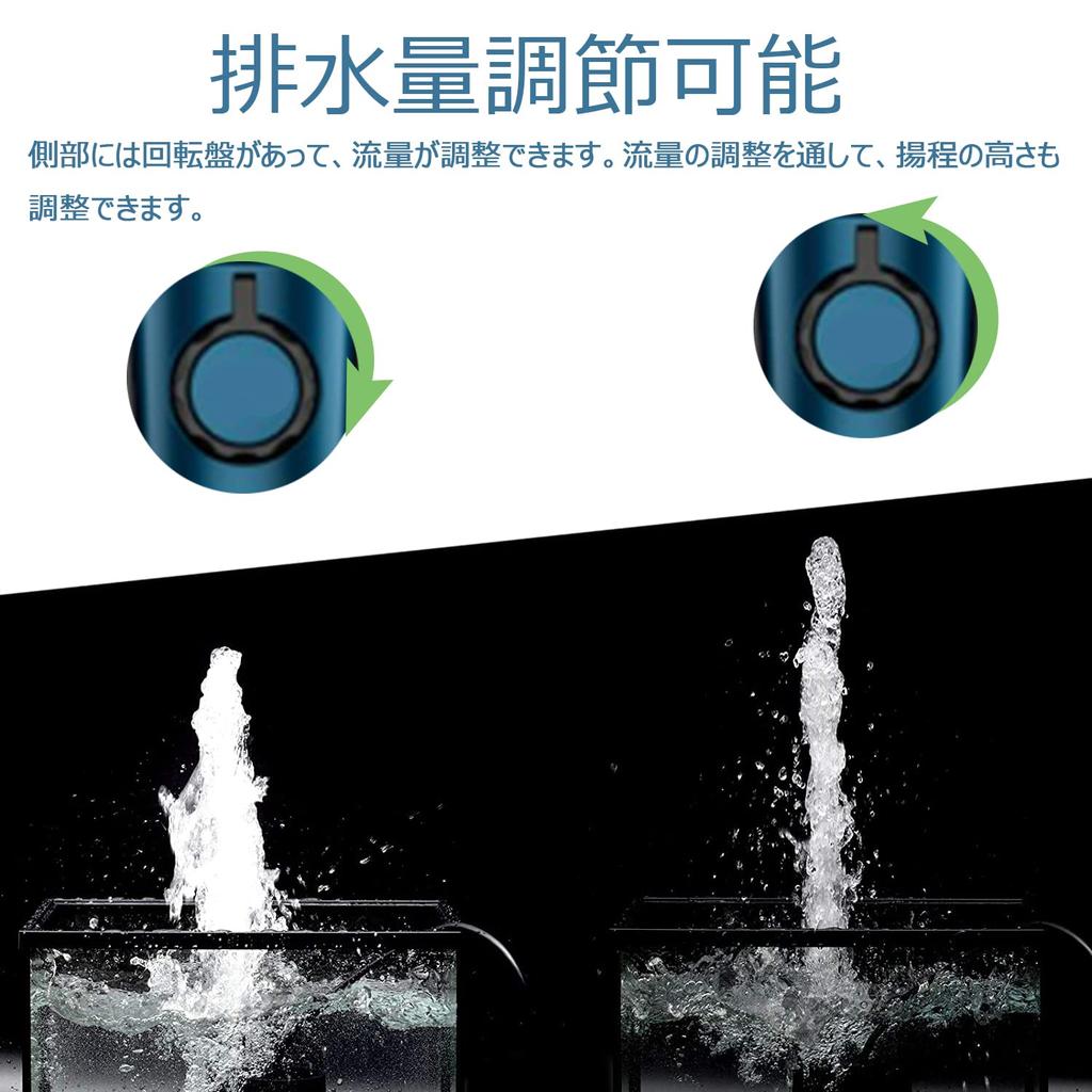 THYESCOM Submersible Pump, Low Water Level Compatible, Circulation Pump, 3000L/H Discharge, Maximum Head of 3M, Adjustable Discharge, Mini Pump, Quiet